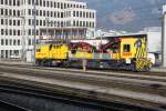 Fahrleitungsturmwagen 24401 der RhB in Landquart.18.02.16