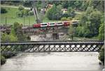 Sie gehören eigentlich schon lange zum alten Eisen die Ge 4/4 I. Trotzdem kommen sie hin und wieder sogar im hochwertigen Reisezugdienst zum Einsatz, wie hier mit dem Glacier Express 905 von St.Moritz nach Chur auf der Hinterrheinbrücke in Reichenau-Tamins. (02.05.2018)