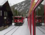 RhB - Ge 4/4 602 unterwegs mit Personenzug am 01.01.2010