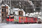 RE1136 nach Tiefencastel mit der Ge 4/4 II 611  Landquart  in Bever.