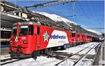 Bernina Express mit den beiden Ge 4/4 II 618  Bergün/Bravuogn  und 614  Schiers  in Samedan, (15.11.2017)