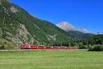 Ge 4/4 II 633 mit einem Regio am 04.09.2019 bei Zernez.