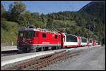 Ge 4/4 II 626 mit Glasier Express in Filisur am 1.10.2019.