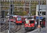 Testzug mit ABe 4/16 Capricorn 3112 und RE1753 nach Disentis/Mustér mit Ge 4/4 II 617  Ilanz  in Reichenau-Tamins. (06.11.2019)