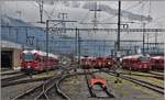 S1 1523 mit ABe 4/16 3103, Ge 4/4 II 626  Malans  und ABe 8/12 3505  Giovanni Segantini  in Landquart.