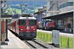 RE1732 nach Scuol-Tarasp mit Ge 4/4 II 629  Tiefencastel  in Landquart Ried.