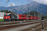 RhB Ge 4/4 II 616  KOHLE  beim Passieren der Station Ems Werk am 12.