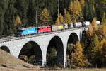 RhB Ge 4/4 II 619  Südostschweiz  und Ge 4/4 II 632 aus Samedan kommend am 27.