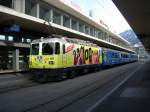 Login Lok Ge 4/4 II 611  Landquart  in Chur steht bereit mit dem Arosa-Express nach Arosa.