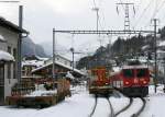 620 der Rhb mit dem RE 1257 (Disentis/Muster-Scuol-Tarasp)kurz hinter Ilanz 23.2.09