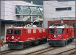 Ge 4/4 I 609  Linard  und Ge 4/4 II 625  Kblis  vor dem RhB Depot in Chur. (20.06.2010)
