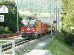 Ge 4/4 II 629 mit einem RE nach Scuol-Tarasp am 11.07.10 in Chur-Wiesental