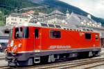 RhB - Ge 4/4II 617  ILANZ  am 06.06.1993 in DISENTIS - THYRISTOR-STRECKEN-LOKOMOTIVE - bernahme 26.10.1973 - SLM4890/BBC - 1700 KW - Gewicht 50,00t - LP 12,74m - zulssige Geschwindigkeit 90 km/h.