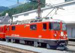 RhB - Ge 4/4II 619  SAMEDAN  am 06.06.1993 in DISENTIS - THYRISTOR-STRECKEN-LOKOMOTIVE - bernahme 03.12.1973 - SLM4892/BBC - 1700 KW - Gewicht 50,00t - LP 12,74m - zulssige Geschwindigkeit 90 km/h.
