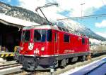 RhB - Ge 4/4II 619  SAMEDAN  am 04.10.1999 in SAMEDAN - THYRISTOR-STRECKEN-LOKOMOTIVE - bernahme 03.12.1973 - SLM4892/BBC - 1700 KW - Gewicht 50,00t - LP 12,74m - zulssige Geschwindigkeit 90 km/h.
