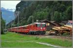 Ge 4/4 II 628  S-chanf  mit RE1245 nach Scuol/Tarasp fhrt durch Seewis-Valzeina.