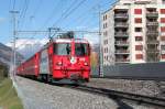 Regio nach Disentis/Mustèr mit Ge4/4 II Nr.618  Edelweiss  in Chur-Wiesental.27.02.14