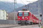 RE nach Scuol-Tarasp mit Ge4/4 II Nr.612 bei der Station Chur-Wiesental.27.02.14