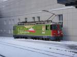 RhB - Werbelok Ge 4/4 630 beiRangierfahrt im Bahnhof Chur am 02.01.2015