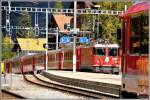 RE1032 nit Allegra 3506 nach Landquart trifft in Klosters auf den RE 1233 mit Ge 4/4 II 628  S-chanf  nach Scuol-Tarasp.