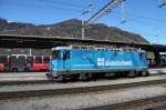 Werbelok Ge4/4 II 619 beim rangieren in Landquart.17.03.16