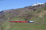 649 mit dem RE 1033 (Landquart-Davos Platz) bei Saas 31.3.19