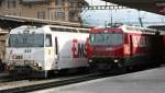 Ge 4/4 III   643 Vals ( EMS ) + 650 Seewis ( Die Kleine Rote )  31.07.05 St.Moritz