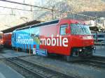 RhB Ge4/4III,Werbelok Swisscom am 18.11.01 in Chur