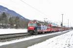 Lok 646 der Rhb vom Typ Ge 4'4 III auf den Namen Santa Maria Val Mnstair getauft mit Werbung fr das BGA(Bndener Generalabo)unterwegs mit dem Regio Express 1124 von St.Moritz nach Chur.Bild