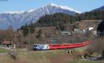 Rhb 649  20 Minuten  mit dem RE 1145 (Chur-St.Moritz) bei Reichenau Tamins 9.3.14