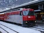 RhB - Werbelok Ge 4/4 645 im Bahnhof Chur am 02.01.2015