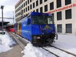 RhB - Werbelok Ge 4/4 652 bei Rangierarbeiten im Bahnhof Chur am 02.01.2015