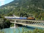 RhB - Ge 6/6 415 mit Extrazug unterwegs bei Reichenau-Tamins am 20.09.2013