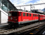 RhB - Ge 6/6 707 bei der ausfahrt aus dem Bahnhof Chur am 16.05.2019