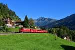 Ge 6/6 II 706 mit einem Regio am 04.09.2019 bei Serneus.