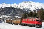 Ge 6/6 II 707  Scuol  unterwegs zwischen Samedan und Pontresina am 20.01.2020.