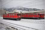 Ge 6/6 II 702  Curia  und 704  Davos  begegnen sich in Landquart.