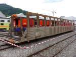 RhB - 125 Jahre Feier der RhB in Landquart mit dem Autotransportwagen Skl-tv 8485 auf dem Werkstätte Areal am 10.05.2014