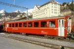 RhB - B 2349 am 06.03.1998 in St.Moritz - 2.Klasse Einheitspersonenwagen (Typ 1) - bernahme 29.05.1964 - FFA/SIG/RhB - Fahrzeuggewicht 21,00t - Sitzpltze 60 - LP 18,42m - zulssige Geschwindigkeit