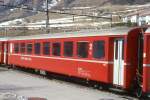 RhB - B 2351 am 13.03.2000 in Scuol - 2.Klasse Einheitspersonenwagen (Typ 1) - bernahme 19.06.1964 - FFA/SIG/RhB - Fahrzeuggewicht 21,00t - Sitzpltze 60 - LP 18,42m - zulssige Geschwindigkeit 90