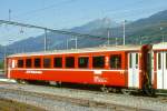 RhB - B 2353 am 04.07.1999 in Landquart - 2.Klasse Einheitspersonenwagen (Typ 1) - bernahme 10.07.1964 - FFA/SIG/RhB - Fahrzeuggewicht 21,00t - Sitzpltze 60 - LP 18,42m - zulssige Geschwindigkeit