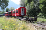 Neue Anlieferung von Wagen für die ALVRA Gliederzüge der Fa.Stadler,hier in Landquart.06.07.16