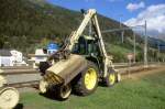 RhB/Mller AG - TG 648 - am 23.08.2007 in Zernez - Zweiweg-Bschungsmher
