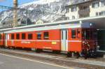 RhB - BDt 1723 am 31.03.1996 in Samedan - 2.Klasse Steuerwagen mit Gepckabteil fr ABe 4/4 501 bis ABe 4/4 504 - bernahme 25.06.1982 - FFA/SWP/BBC - Fahrzeuggewicht 15,00t - Sitzpltze 30 -