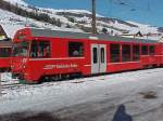 Pilotwagen mit Fahrradkompartiment in Tarasp-Scuol (GR) 6. Januar 2000