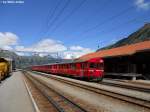 Der umgebaute BDt 1723 erreicht am 7.8.2010 Pontresina als Regio 1937.