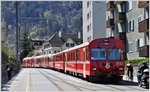 R1437 mit Steuerwagen 1723 (falsch beschriftet)nach Arosa in der Engadinstrasse in Chur.