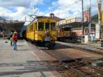 Ge6/6l 414 und ABe4/4 30 am 23.8.08 mit Hochzeitszgen in Pontresina.Von Landquart bis Pontresina fuhr der Zug mit der Krokodiellok,danach stiegen die Gste in den Berninazug um.