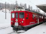 RhB - Bernina Triebwagen ABe 4/4 41 im Bahnhof von Pontresina am 01.01.2010