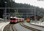 Be 4/4 514 verlsst am 6.8.2010 Reichenau-Tamins als S2 nach Chur.